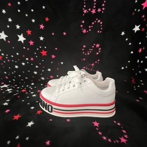 Red and white moschino platform sneakers size 8 in women (US),Never used/worn